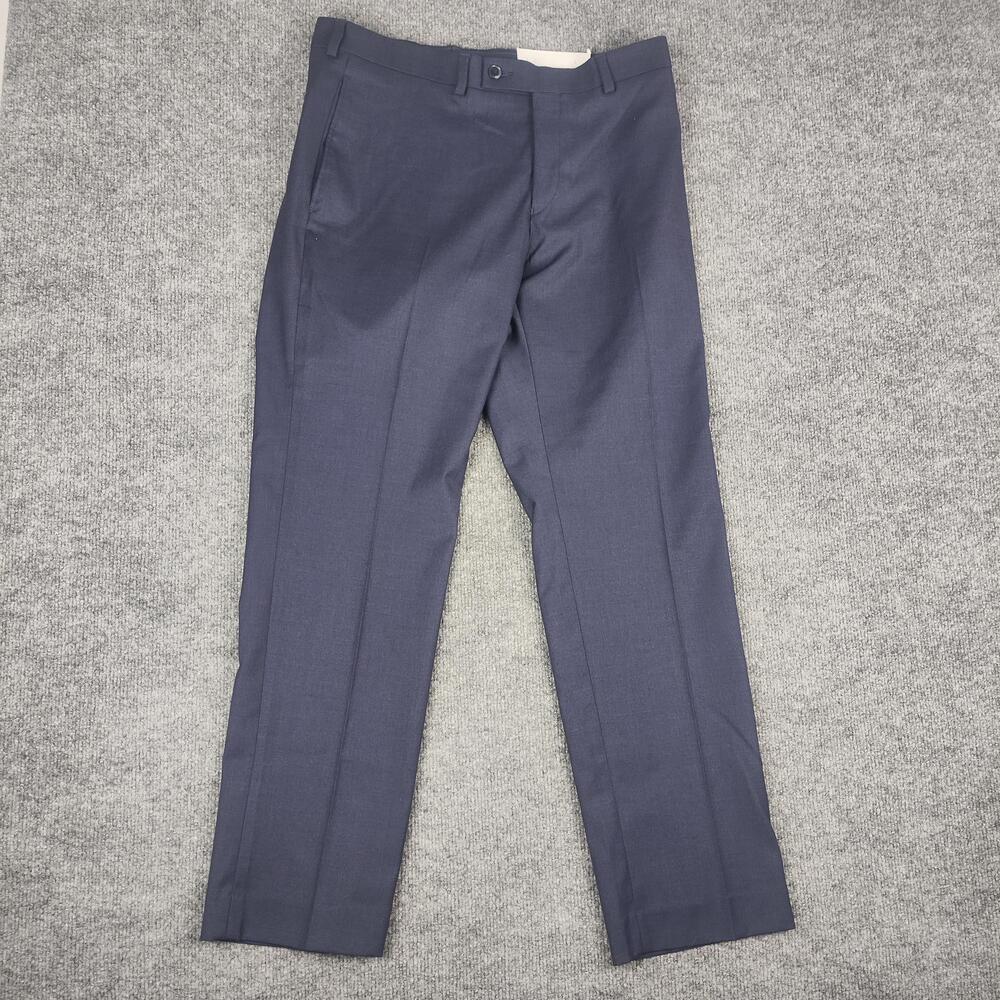 Van Heusen Dress Pants Mens 42x30 Blue Cool Flex Slim Fit Lined Stretch Trousers